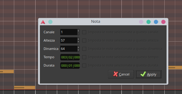 Modifica delle proprietà della nota