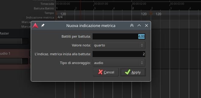 Nuova indicazione metrica