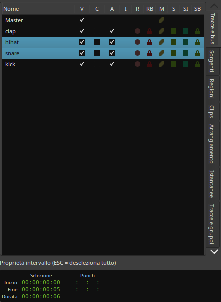 Proprietà intervallo