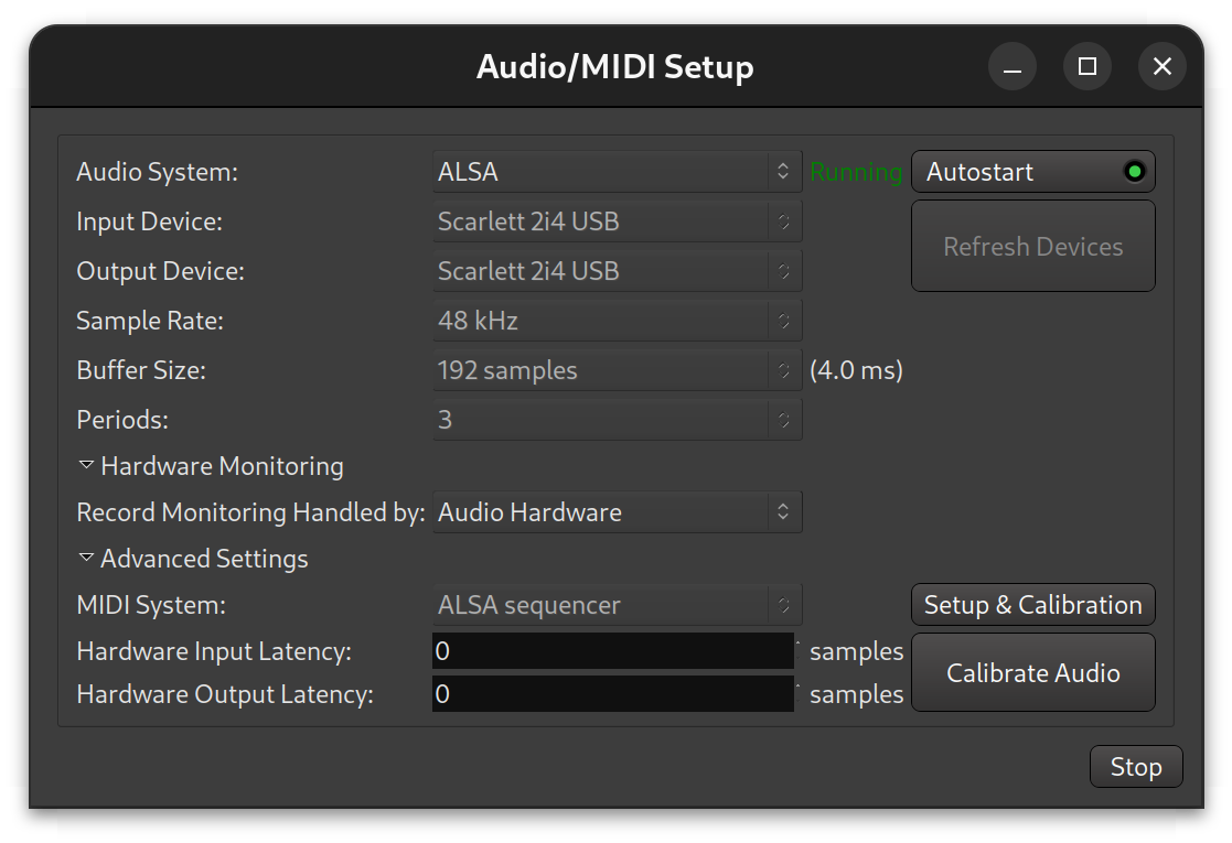 Audio/MIDI setup