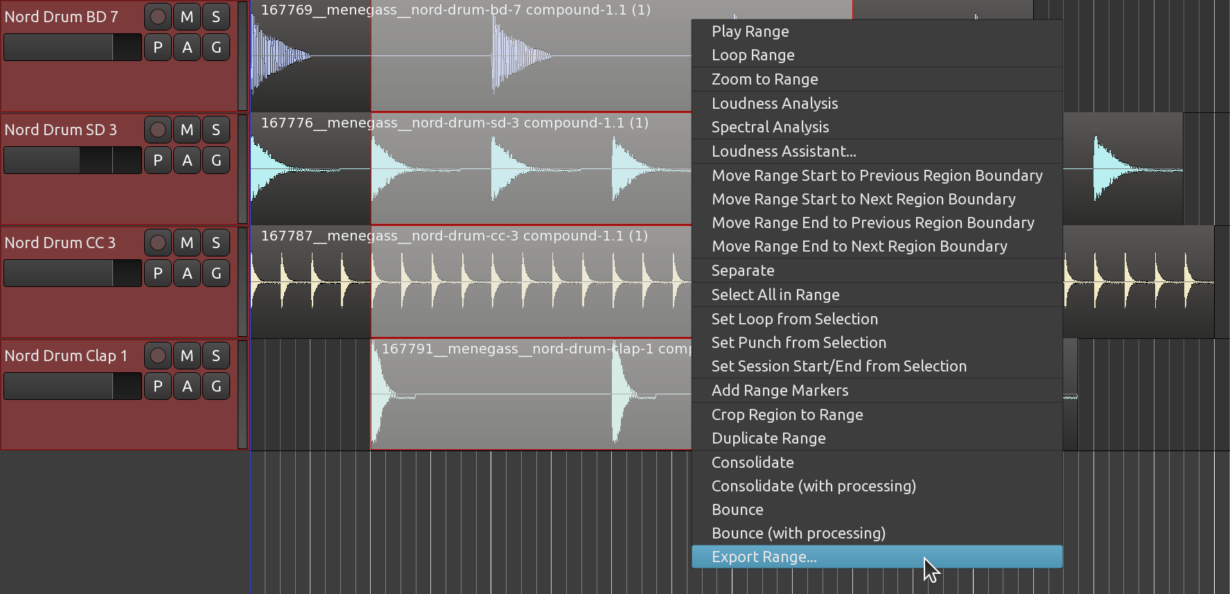 Export Range in menu