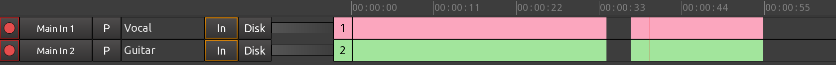 Recorder timeline and tracks