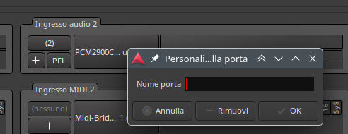 Rinomina dell'ingresso