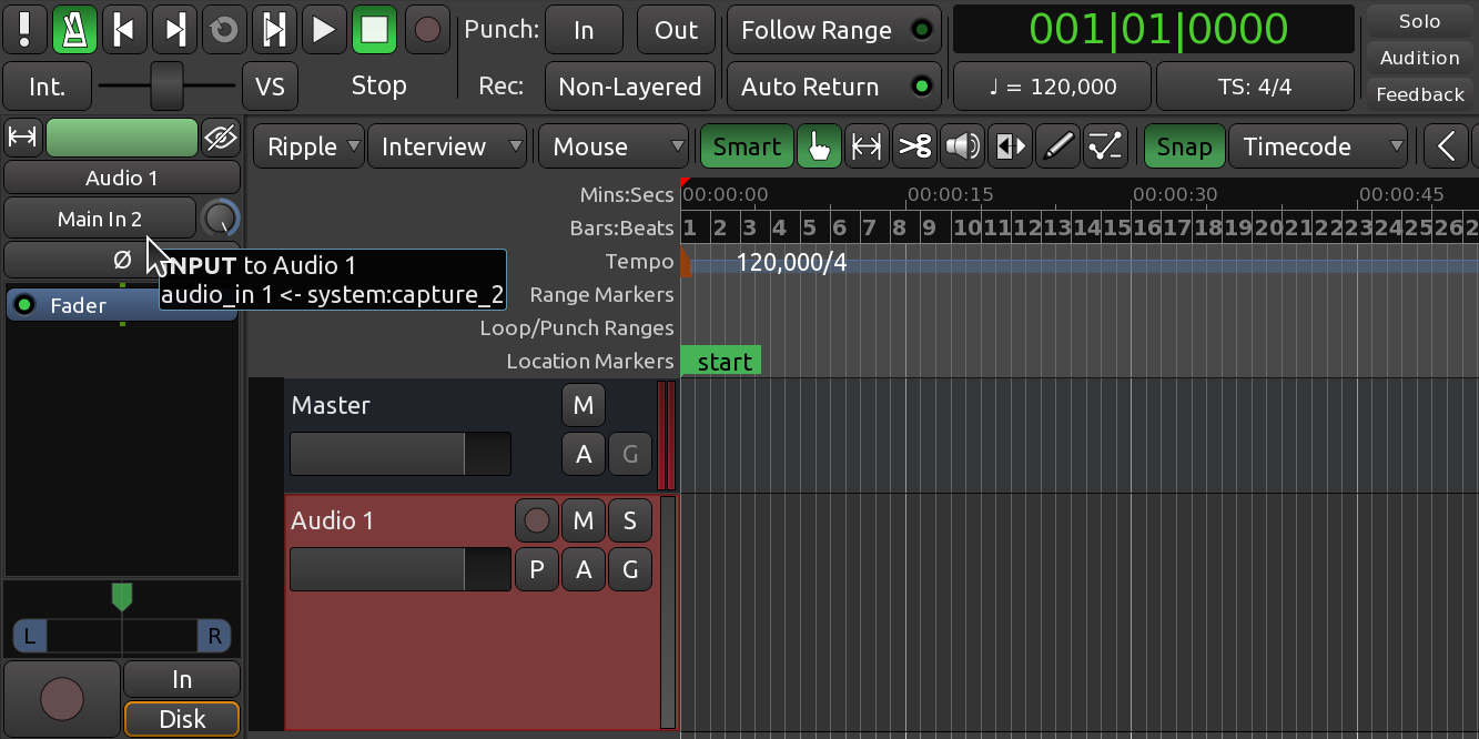 Editor Mixer Input