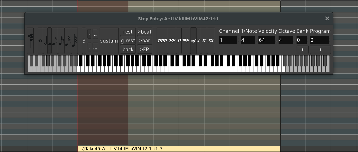 Note duration preview in Step Entry