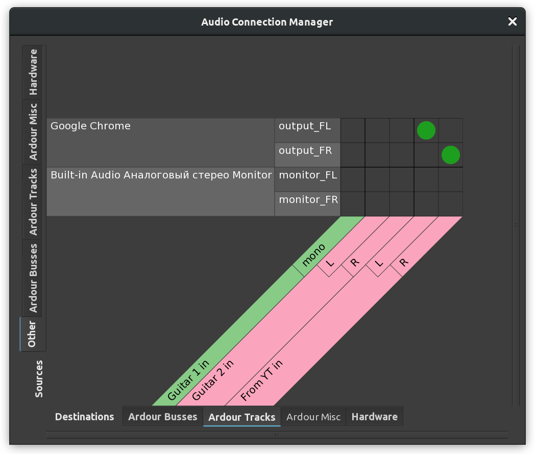 Connection to YouTube output