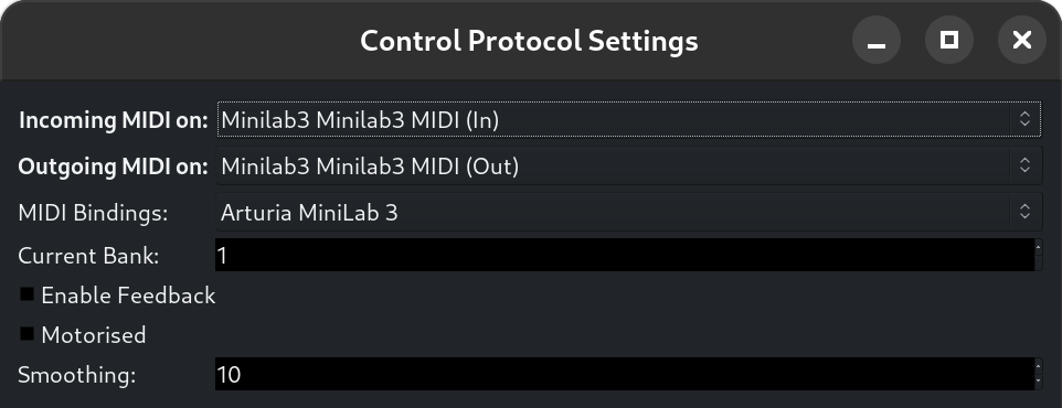 Mostra impostazioni protocollo